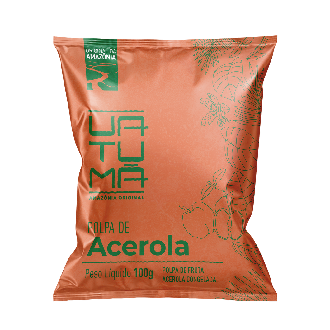 Acerola - Polpa de Fruta 1kg (Embalagem com 10 unidades de 100g)